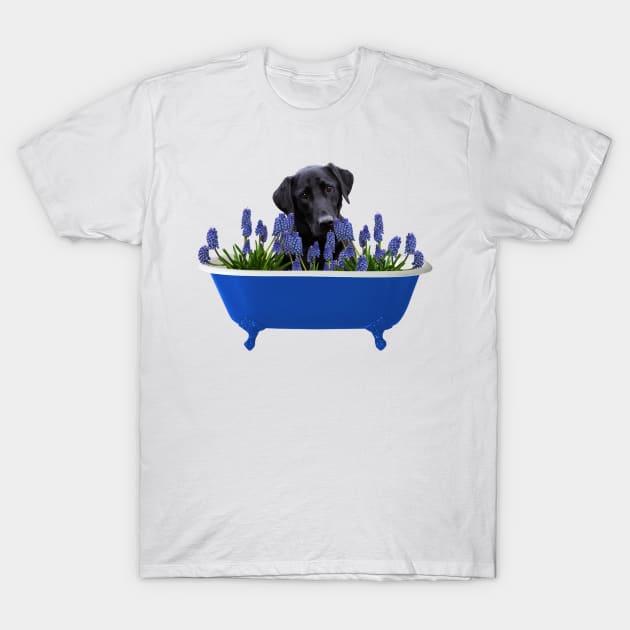 Labrador Dog blue Hyazinthe Bathtub T-Shirt by Move-Art